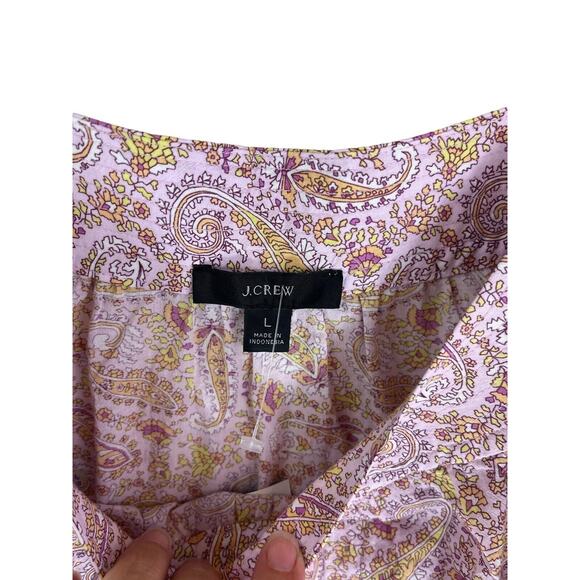 J. Crew Ruffle Tank Top Pink Paisley Large NWT Babydoll Cami Y2K Fairy Cottage - Picture 6 of 9